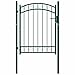 vidaXL Fence Gate with Arched Top Steel 39.4x49.2 Green