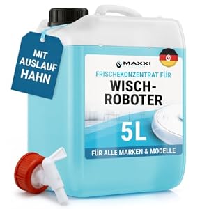 Maxxi Clean 5L Kanister Reinigungsmittel für Saugroboter mit Wischfunktion I Konzentrat mit Frische Duft I Universalreiniger für Fliesen, Laminat, Parkett I kompatibel mit gängigen Herstellern