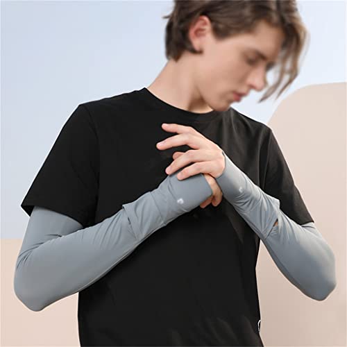 Manicotti di Seta del Ghiaccio Estivo Manicotti da Guida Sottili da Uomo e da Donna Guanti da Equitazione Sportivi da Uomo (Color : B, Size : ML XL)