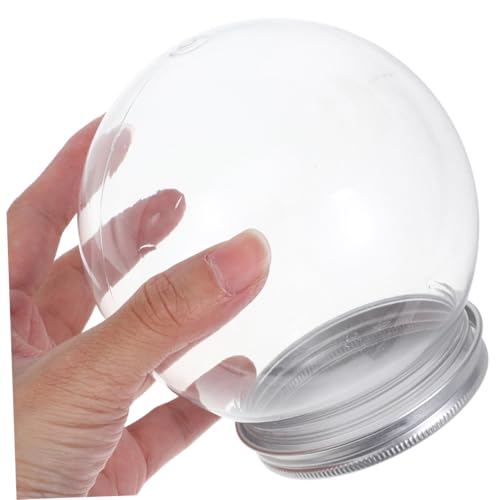 Bolas de nieve transparentes con tapas desmontables para DIY navideño 5