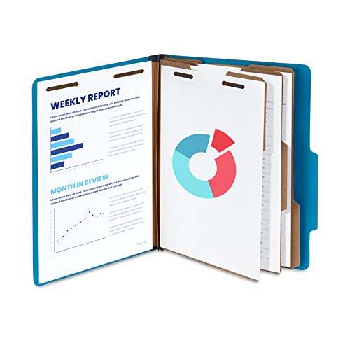 Blue Summit Supplies BSS-10029 Dark Blue Classification Folders, 3 Dividers, Letter Size With 2 Inch Tyvek Expansions, Use For Organizing Medical Records & Client Files thumb #4
