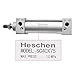Heschen Standard Air Cylinder, SC 40-75, 40mm Bore, 75mm Stroke, Adjustable Cushion Pneumatic Actuator, PT 1/4 Port, Double Acting High Thrust for Industrial Automation & Woodworking