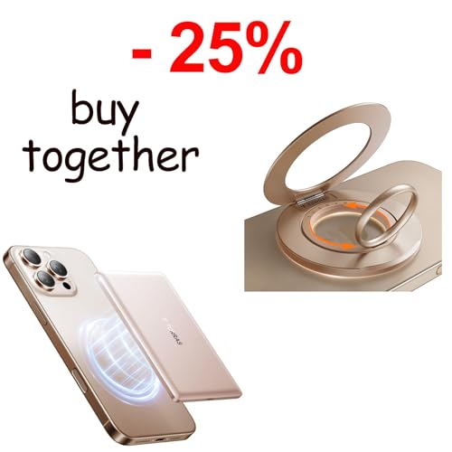 Magnetic Power Bank & Magnetic Phonr Grip Ring Holder Kickstand