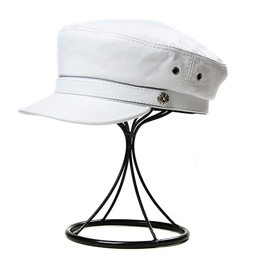 Women's Breton Style Mariner Gatsby Hat Trendy Visor Beret Cap Breathable Baker Boy Cabbie Hat For Womens White #TOP12