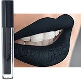 Mynena Black Lipstick Liquid Long Lasting Kissproof Waterproof Lightweight Smudge Proof Matte Color