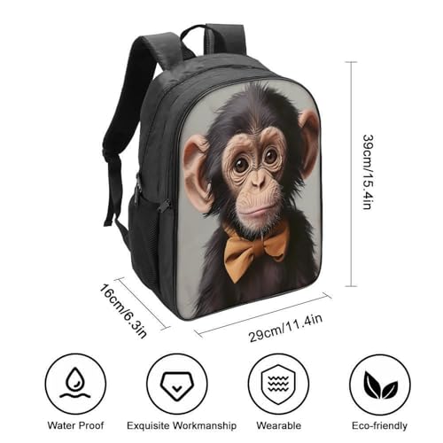 Sac à dos 12 ans et plus garçons filles singe imprimé en 3D