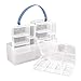 Produktbild Rayher 8915800 Sortier-/Aufbewahrungsbox, mit 4 kleinen Boxen a 12 x 8 x 2,3 cm, Tragegriff, transparent, Kleinteile sortieren, ordnen, aufräumen und aufbewahren, für Kinder und Erwachsene