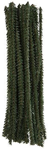 My Little Christmas Holiday Christmas Artificial Canadian Pine Stem Garland Ties - 24 Pc (12inch Length), Green