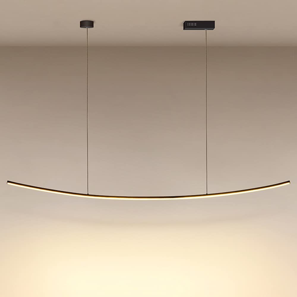 Nowoczesne ściemnialne oświetlenie wiszące LED do kuchennej wyspy, liniowy żyrandol LED, regulowana wisząca lampa wisząca LED do stołu jadalnego, salonu, baru