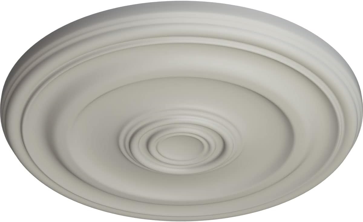 Ekena Millwork 15 3/4"OD x 1 1/2"P Devon Ceiling Medallion Fits Canopies up to 3 5/8" Ceiling Medallion, Pot of Cream