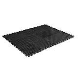 CAP Barbell Exercise Mat Interlocking Puzzle Mat, Diamond Plate Texture, Covers 12 Sq Ft, Black 12 x 12 x 1/2