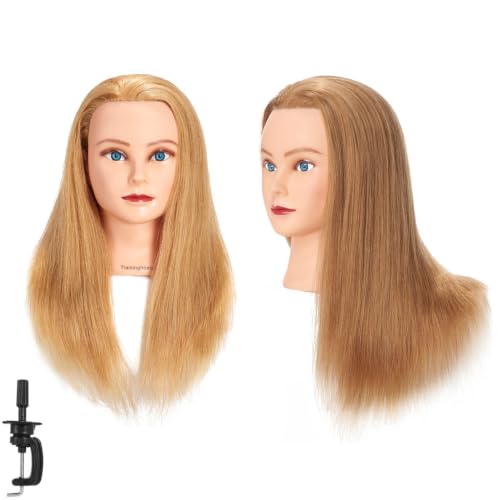 20-22" Mannequin Head with 100% Human Hair for Hairdresser