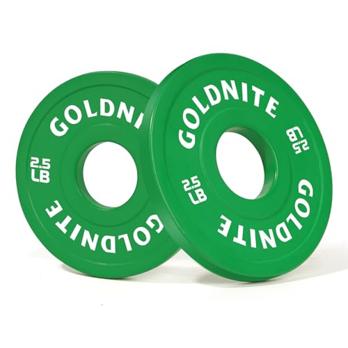 GOLDNITE Change Plates 2.5LB Set Rubber Coated Fractional Weight Plates Olympic Bumper Plates - Barbell Weights for Strength Training, Crossfit, Home Gym Workouts Powerlifting