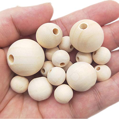 Natural Round Wood Beads Wooden Spacer Loose Beads for Macrame Garland DreamCatchers DIY Wood Craft Supplies Home Decor(Assorted 6 Sizes 600pcs) - Image 2