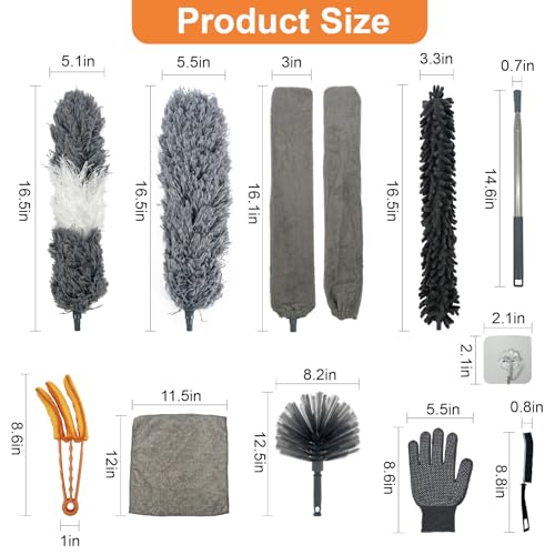 15 PCS Microfiber Duster with Pole