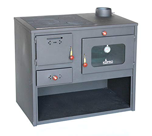 Kaminofen mit Backfach und Herdplatte 93935 7,5 kW Kamin Gartenofen Küche Outdoor Ofen Holz