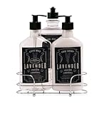 Liquid Soap and Lotion Kitchen Caddy: Tri Coastal Design Silver Wire Sink Basket Set - Lavender Vanilla Dish Soap, Hand Soap, and Lotion - 13.5 Fluid Ounces