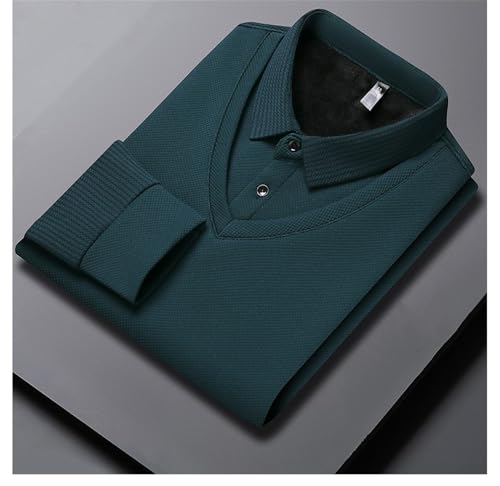 Men's Striped Lapel Fake Two-Piece Shirt Long Sleeve,Fake 2-Piece Knitted Shirt Polo Shirts Casual Sweater3