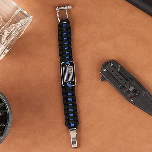 Chenxikk Paracord Bracelet - Usa Flag Logo Paracord Bracelet Survival Tactical Bracelet， 3 Adjustable Sizes #TOP2