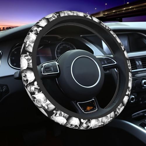 Mexpekil Steering Wheel Cover 15 in, Halloween Skull Pattern