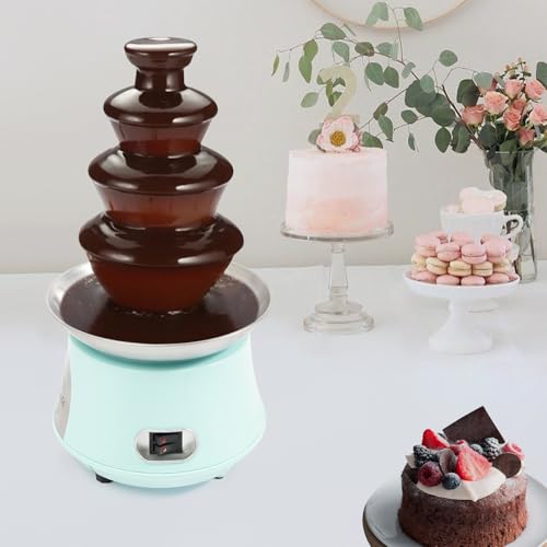 HOLMZCED Chocolate Fountain Machine with 2.2lbs Capacity, 4 Tiers Electric Chocolate Fountain Chocolate Fondue Fountain Machine Blue for Wedding Party