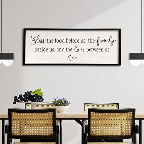 Bless the Food Before Us Sign Wall Decor 40"X15" Large Farmhouse ...