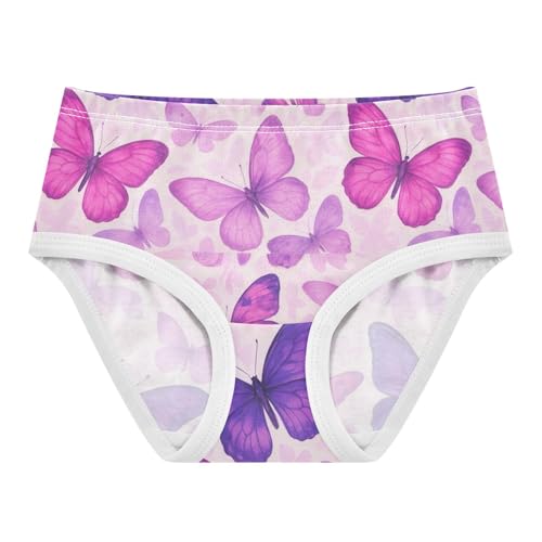 Joisal Cotton Toddler Girls Underwear Purple Pink Butterflies Girl Panties Cute Fancy Kids Briefs Undies 2t