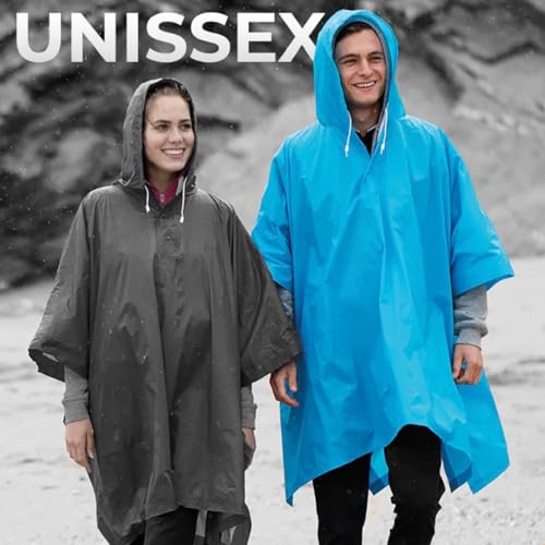 Capa de Chuva Longa Adulto Capuz Transparente Reutilizável Reforçada com Fechamento em Botões de Pre