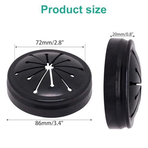 Image of 2pcs 3-3 /8 inch Garbage Disposal Splash Guard, Quiet Garbage Guard Disposal Drain Cover Garbage Disposals Rubber Drain Plugs Sink Splash Guard Replacement