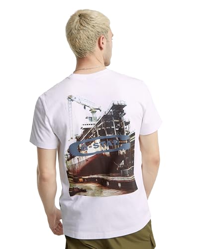 G-STAR Para Hombre Photo Print T-Shirt, Multicolor (White Shipyard D25093-C784-G932), L