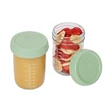 Dimensions: 7 x 10 cm (L x H) Badabulle Pots de Conservation Badabowls, Lot de 2 Boîtes de conservation de 220ml en verre,100% Hermétiques avec Joint en Silicone, Passent au Lave-vaisselle & Micro-ondes