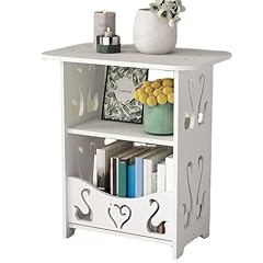 Dorccsi Comodino piccolo 11x16 pollici multifunzionale salvaspazio bianco piccolo tavolo ripiano portaoggetti per soggiorno camera da letto tavolino comodino stretto bianco