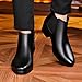 BOEGBNW Men'S Leather Chelsea Ankle Boots Fashion Side Zipper Pointed Toe Business Chukka Boots Casual Comfortable Dress Bootie (Black,12)
