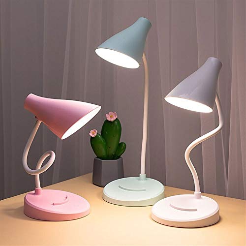 Lampka biurkowa Przenośny USB. Akumulator DOPROWADZIŁO Składane biurko Lampa Ochrona oczu Dotykanie Pracującym Lampa stołowa do książki Bed (Color : White)