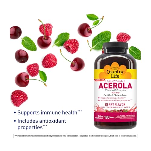 Country Life Acerola Vitamin C Chewable Wafers