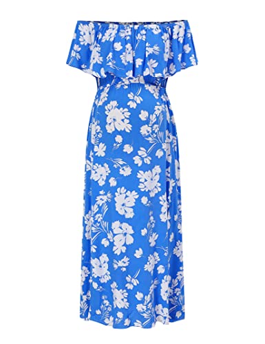 Image of Maternity Dress Women's Off Shoulder Split A Line Casual Maxi Dress Photography Dress for Babyshower