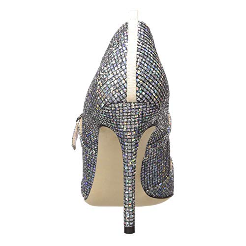 YDN Women's Pointy Toe High Heels Mary Jane Pumps with Buckle Fashion Sitlettos Slip On Dress Party Shoes Size 4-15 US4