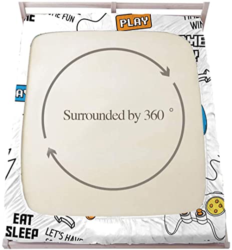 Mkikejoy Video Game Sheets Twin Size Gaming Sheets 2 Piece 1 Fitted Sheet With 1 Pillowcase Colorful Game Controllers Print Soft Sheets For Boys Girls Teens #TOP5