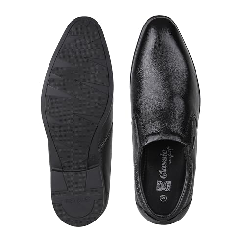 Image of Red Chief Mens Red Chief Genuine Leather Formal Slip on for Men | Pull-on Shoes for Men | Black | Rc3975lr Oxford