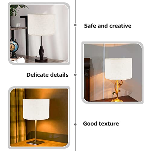 Didiseaon Floor Lamp Shades Linen Lampshade Covers 7.86X7.86X7.07 Inch Drum Lampshades For Bedside Lamp, Table Lamp, Floor Lamp, Spider Fitter, White #TOP7