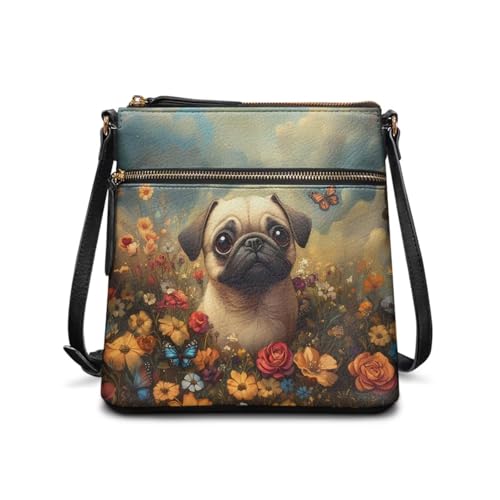 Large Crossbody Bag for Women Shoulder Handbags Purses Adjustable Strap Leather Zipper Multi Pockets Sling Bag