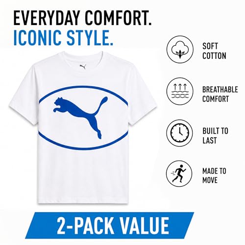 Image of PUMA Boys T-Shirts Athletic Crewneck Short Sleeve Tees (Sizes S-XL)