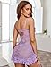 Avidlove Womens Lingerie Lace Babydoll Lingerie Chemise Sexy Nightwear V Neck Sleepwear Lilac L