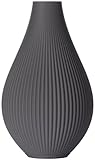 3D Vase Blumenvase/Dekovase Susann 17 cm für Schnitt-/ Trockenblumen | nachhaltig | wasserdicht (Dunkelgrau)