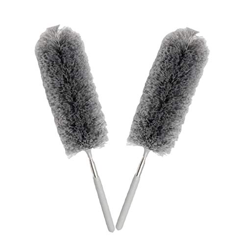 2pcs Microfibra Mão Espanador Lavável Microfibra ，Alça retrátil 41cm-88cm, lavável e reutilizável, p