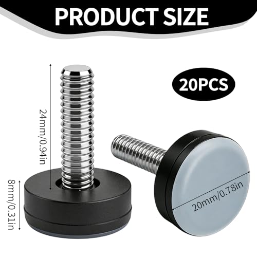 Deslizadores de teflón M6 regulables de 20 mm para un movimiento suave 3