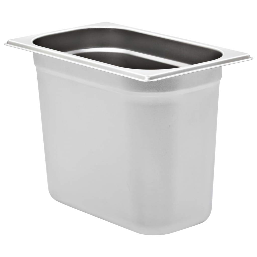 Recipientes de gastronomía GN 1/4 de acero inoxidable 265 x 162 x 200 mm, 4 unidades apilables para Bain-Marie Chafing Dish Buffet para mantener caliente y uso en restaurantes, hoteles, fiestas