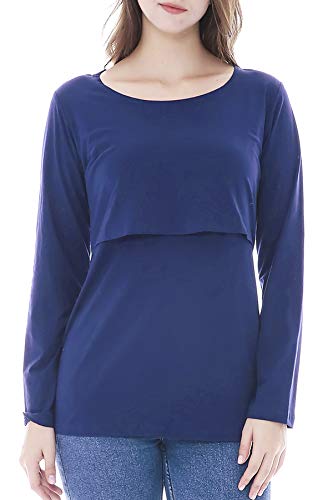 Smallshow Damen Stillshirt Umstandsmode T-Shirt Umstandstop Umstandsshirt...