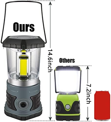 LED Camping Lantern Battery Powered 1500 Lumen COB Camping Light 4D Batteries(Included) Perfect for Camp Hiking Emergency Kit