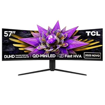 Monitor Gamer Curvo TCL 57 Polegadas QLED Mini LED 4K R94 120Hz 1ms (GtG) HDR 1000 nits 57R94